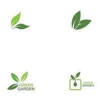 grüner Garten grünes Blatt Ökologie-Logo-Vektor-Design vektor