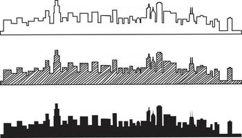 Freihandskizze der Skyline von Chicago. vektor