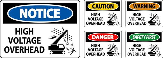 Achtung Zeichen hoch Stromspannung Overhead vektor