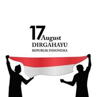 17. August. Indonesien glücklicher Unabhängigkeitstag Geist der Freiheit vektor