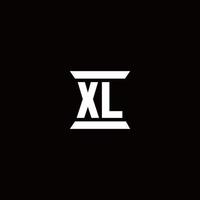 XL-Logo-Monogramm mit Säulenform-Design-Vorlage vektor