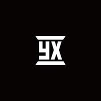 yx Logo-Monogramm mit Säulenform-Designvorlage vektor