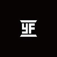 yf logotyp monogram med pelare form mall vektor