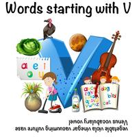 Arbetsblad för ord som börjar med V vektor