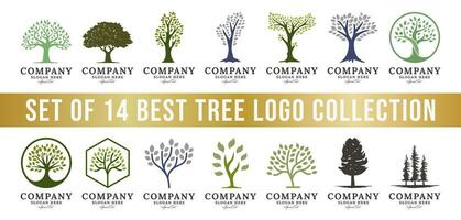 uppsättning av träd logotyp samling, perfekt för företag logotyper, företag och varumärke. vektor