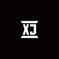 xj-Logo-Monogramm mit Säulenform-Designvorlage vektor