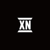 xn-Logo-Monogramm mit Säulenform-Design-Vorlage vektor