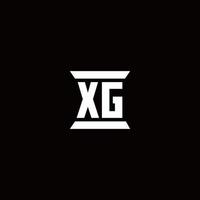 xg logotyp monogram med pelare form mallar vektor