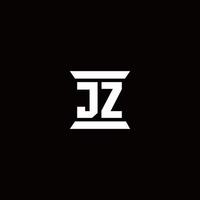 jz logotyp monogram med pelare form mall vektor