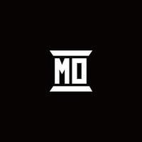mo logotyp monogram med pelare form mallar vektor