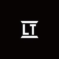 lt-Logo-Monogramm mit Säulenform-Design-Vorlage vektor