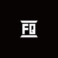 fq logotyp monogram med pelare form mall vektor