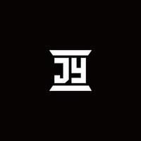 jy logotyp monogram med pelare form mall vektor