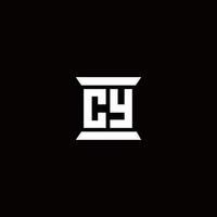 Cy-Logo-Monogramm mit Säulenform-Design-Vorlage vektor