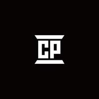 cp-Logo-Monogramm mit Säulenform-Design-Vorlage vektor