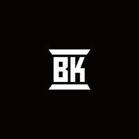 bk-Logo-Monogramm mit Säulenform-Design-Vorlage vektor