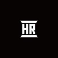 hr logotyp monogram med pelare form mallar vektor