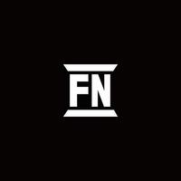 fn-Logo-Monogramm mit Säulenform-Design-Vorlage vektor