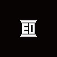 eo-Logo-Monogramm mit Säulenform-Design-Vorlage vektor