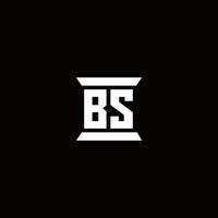 bs-Logo-Monogramm mit Säulenform-Design-Vorlage vektor