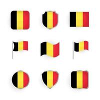 Belgien Flaggensymbole gesetzt icons vektor