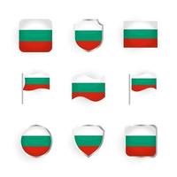 bulgarien flagga ikoner set vektor