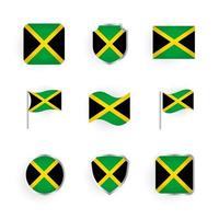 Jamaika Flaggensymbole gesetzt vektor