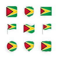 Guyana flagga ikoner set vektor