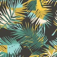 Nahtloses exotisches Muster mit tropischen Anlagen und künstlerischem Hintergrund. vektor