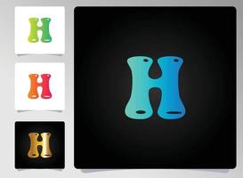 h Brief Logo abstraktes Design vektor