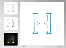 h Brief Logo abstraktes Design vektor