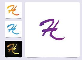 h brev logotyp abstrakt design vektor