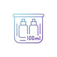 Reisegröße Flaschen 100 ml lineares Vektorsymbol mit Farbverlauf vektor