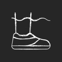 vatten skor krita vit ikon på mörk bakgrund vektor