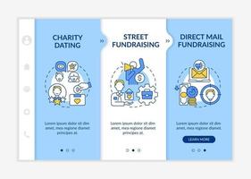 Spendenaufruf für Fonds-Onboarding-Vektorvorlage vektor