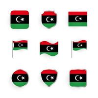 libyen flagge symbole gesetzt vektor