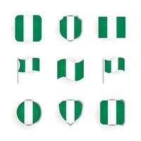 nigeria flagge symbole gesetzt vektor