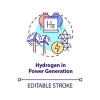 Symbol für Wasserstoff in der Stromerzeugungskonzeption vektor