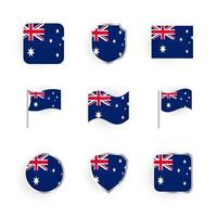 australiens flagga ikoner set vektor