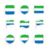 sierra leone flagga ikoner set vektor