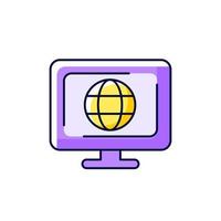 Cyberspace lila RGB-Farbsymbol vektor