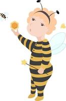 vektor illustration av en pojke i en bi kostym