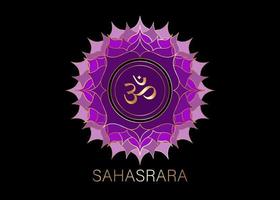 sjunde chakra sahasrara logotyp mall. kronchakrasymbol vektor