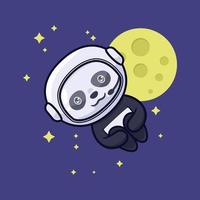 niedliche Astronautenpanda-Charakterillustration vektor