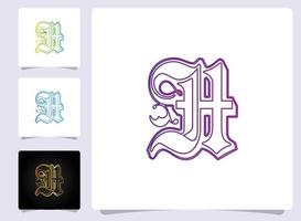 h Brief Logo abstraktes Design vektor