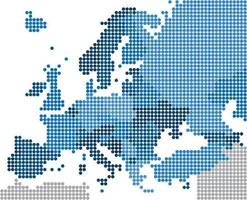 Geometrie Kreisform der Europakarte auf weißem Hintergrund