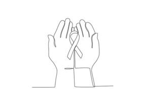 ein Hand halten das Band von das AIDS Symbol vektor