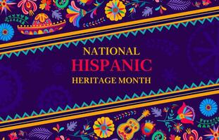 baner nationell latinamerikan arv månad festival vektor