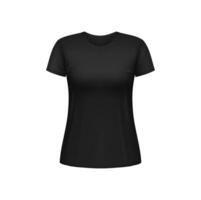 schwarz Frauen T-Shirt isoliert Vektor bekleidung Attrappe, Lehrmodell, Simulation
