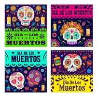 dia de los Muertos Banner, Mexikaner papel Picado vektor